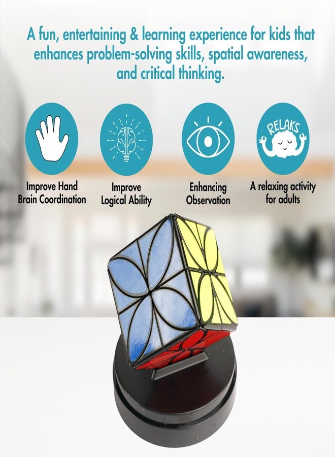 aCADZO Clover Plus Cube Puzzle Gift for Kids & Adults Brain Teaser Toy (Clover Plus Cube_Black Sticker) - Image 3